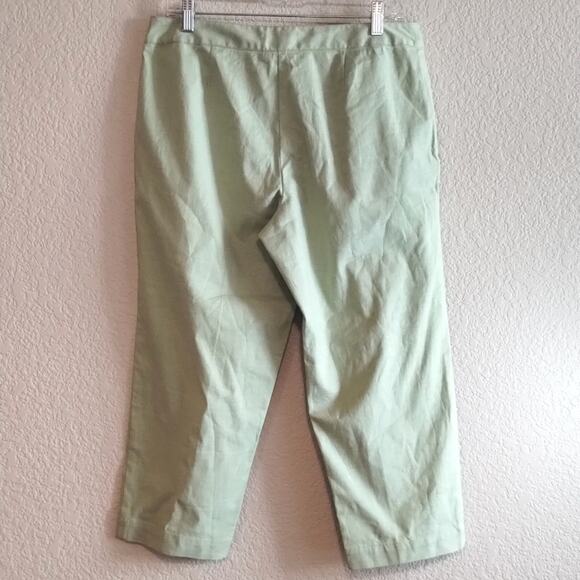 Tommy Bahama NEW Cotton Stretch Pastel Green Pocketed  Cropped Capri Pants 10 - Picture 4 of 12